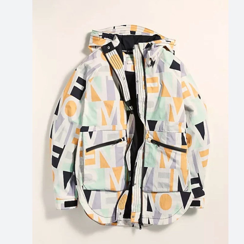 Free People FP movement Large L singin' in the rainjacket blocked logo - Picture 4 of 8